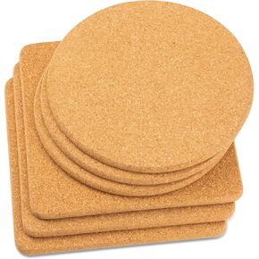 Cork Trivets for Hot Dishes, Cork Pot Holder for Hot Pots and Pans 4 Pack 8 Inch, Heat Resistant Cork Board, Hot Pads for Table and Countertop, Thick Cork Coasters for Drinks