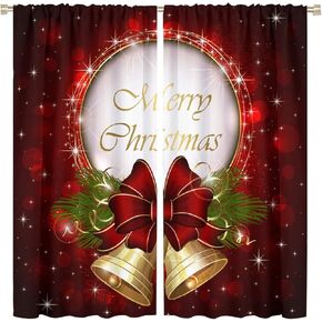 عيد الميلاد تعتيم نافذة الستار عيد الميلاد جرس المهرجانات جو الديكور الستار لغرفة المعيشة غرفة الأطفال غرفة نوم غرفة الطعام نافذة الستائر 42x45in