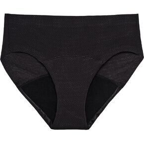 Thinx Period Underwear, Breathable Hip Huggers, Holds Up to 12 Regular Tampons, FSA HSA Approved Period Panties, All-Day Absorbency Menstrual Underwear for Women Leakproof & Reusable, Slate/1 Pack/L