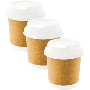 LIDS ONLY: 25-CT Disposable White Lid for 4-OZ Coffee and Tea Cups: Perfect for Coffee Shops, Juice Shops, and Restaurant Takeout - Restaurantware