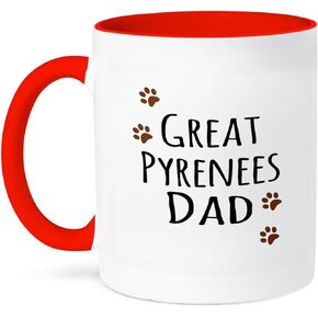 3dRose Pyrenees Dog Dad Mug, 11 oz, Black
