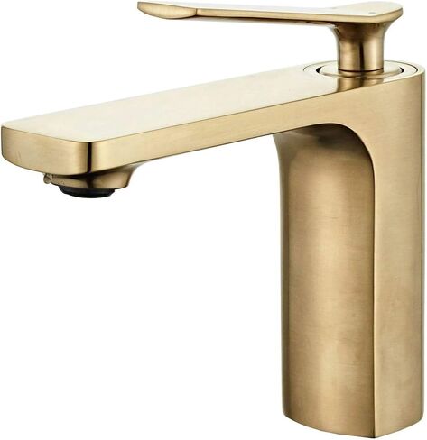 Modern Single Handle Bathroom Basin Faucet Laundry Vanity Sink Faucet Brushed Nickel Gold Finish Lavatory Faucet in Saudi Arabia