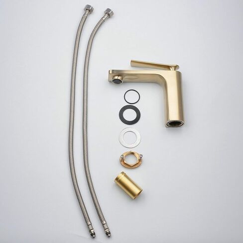 Modern Single Handle Bathroom Basin Faucet Laundry Vanity Sink Faucet Brushed Nickel Gold Finish Lavatory Faucet in Saudi Arabia