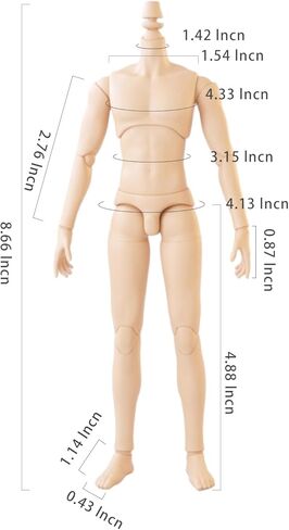 YMY Female Doll Body Obitsu22 Obitsu24 BJD girl Doll for GSC, Blythe,ICY,1/6 Scale Bjd Doll Head (normal white-22cm) in Kuwait