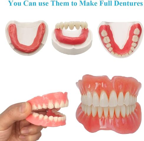 الشمع، أطقم أسنان DIY في المنزل، شمع الأسنان عن طريق الفم، صنع أطقم أسنان جزئية أو كاملة، أطقم استبدال الأسنان المؤقتة، أحمر فاتح in Kuwait