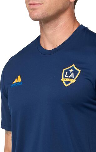 adidas Men's Los Angeles Galaxy Local Stoic Short Sleeve Pre-Game T-Shirt in Saudi Arabia