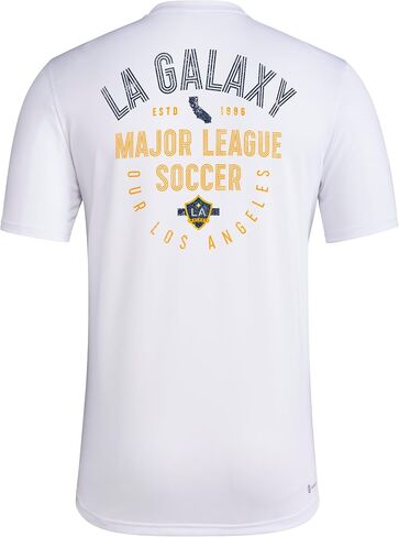 adidas Men's Los Angeles Galaxy Local Stoic Short Sleeve Pre-Game T-Shirt in Saudi Arabia