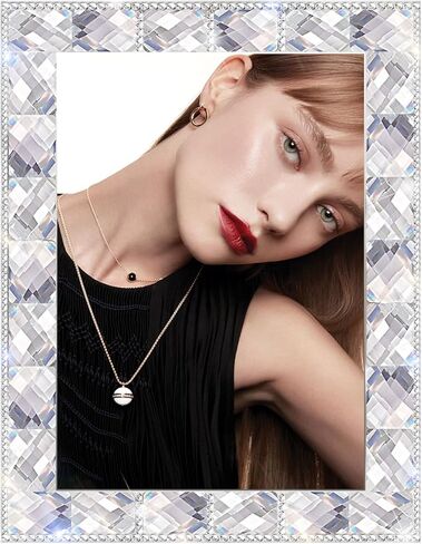 تصميم إطار صورة لامع مقاس 5x7، إطارات صور زجاجية ماسية مستطيلة لامعة لامعة مقاس 5 * 7 لسطح الطاولة، أفقيًا أو رأسيًا، فضي، حزمة واحدة in Kuwait