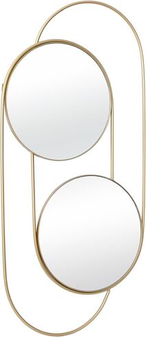 Deco 79 Metal Geometric Room Wall Mirror Layered Oval Entryway Mirror, Wall Mounted Mirror 20" x 1" x 43", Gold in Saudi Arabia
