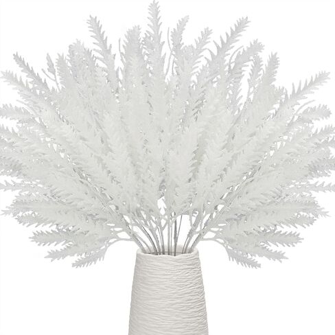 Pack of 20 Glitter Artificial Leaf Picks Sprays Christmas Tree Filler Branches Decorations Sparkling Fake Winter Leaves Stems Flower Arrangements for Festive Xmas Tree Home Holiday Décor (Pink) in Saudi Arabia
