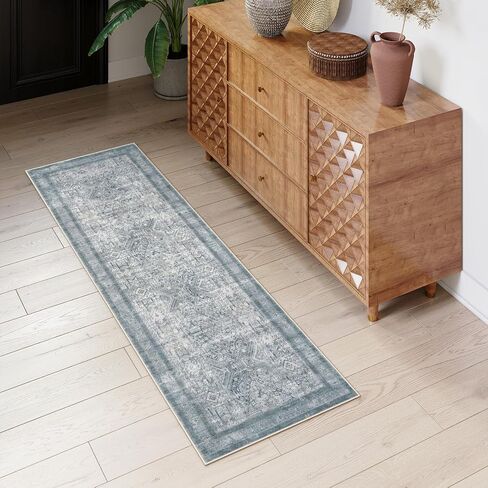 LEEVAN Washable Area Rug 5x7 Rug for Bedroom Grey, Neutral Living Room Area Rug Non Slip, Modern Kitchen Table Rug Soft Nursery Rug in Saudi Arabia