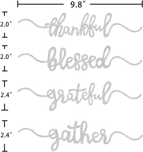 Aukolass 8 Pcs Thanksgiving Plate Cards, Thanksgiving Table Decorations Grateful Thankful Blessed Gather Place Card Plate Decors for Home Party (Black) in Kuwait