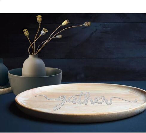 Aukolass 8 Pcs Thanksgiving Plate Cards, Thanksgiving Table Decorations Grateful Thankful Blessed Gather Place Card Plate Decors for Home Party (Black) in Kuwait