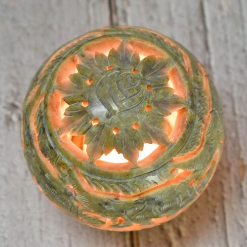 Elephant Carved Soapstone Tea Light or Incense Burner - Ring of Elephants.- Housewarming GiftTealight Candle Holder Soapstone/Gift for Loved Ones/Home/Office Decor (Elephant)- 4 inch in Saudi Arabia