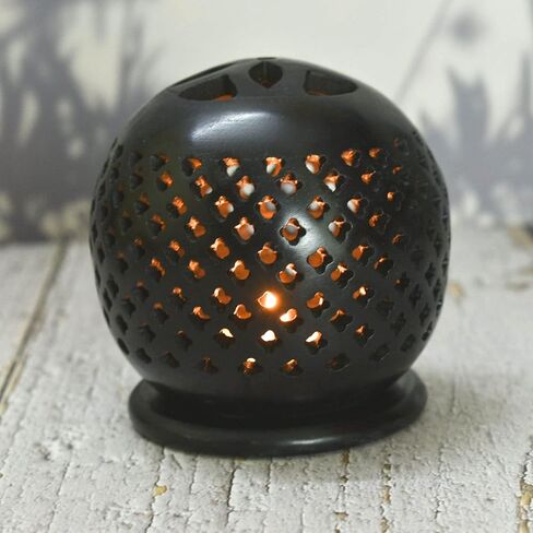Elephant Carved Soapstone Tea Light or Incense Burner - Ring of Elephants.- Housewarming GiftTealight Candle Holder Soapstone/Gift for Loved Ones/Home/Office Decor (Elephant)- 4 inch in Saudi Arabia