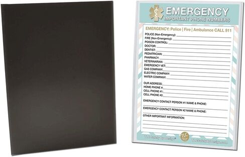 TLC Safety By Design Premium Emergency 8.5" x 11" Contact Cards in Magnetic Sleeve Large Format Refrigerator Safety Important Phone Numbers (2 Cards and 1 Magnetic Sleeve, Pastel Medical ICE) in Saudi Arabia