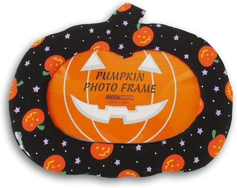 Show-Offs Halloween Pumpkin Shaped Picture Frame for 5 x 7 Photos (Jack o'Lanterns on Black) in Kuwait
