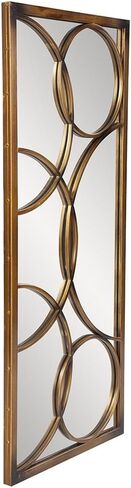 Howard Elliot Dynasty Decorative Rectangular Mirror for Wall, Large Mirror with Circular Overlay Finished in a Bright Silver Leaf, Accent Mirror for Living Room, Entryway & Bedroom, 13 x 38 Inch in Saudi Arabia