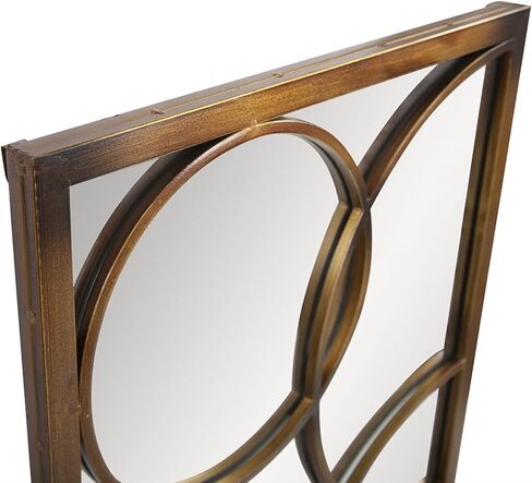 Howard Elliot Dynasty Decorative Rectangular Mirror for Wall, Large Mirror with Circular Overlay Finished in a Bright Silver Leaf, Accent Mirror for Living Room, Entryway & Bedroom, 13 x 38 Inch in Saudi Arabia