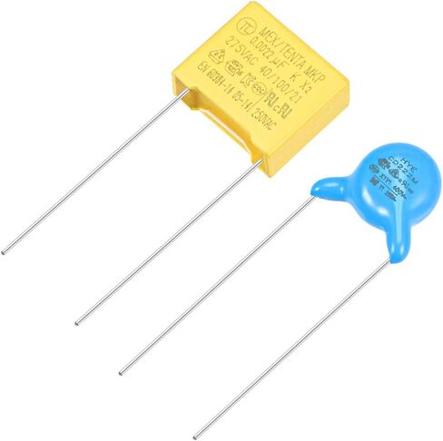 مجموعة متنوعة من المكثفات الآمنة من uxcell DIP X2/275V Y1/400V 2 قيمة - 0.0022 فائق التوهج، 20 قطعة in Saudi Arabia
