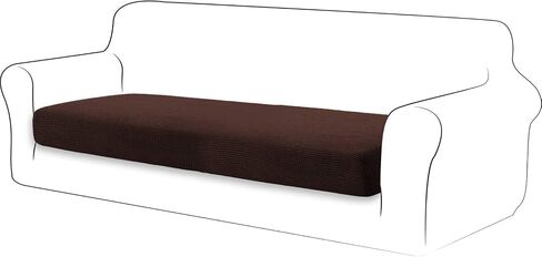 TIANSHU High Stretch Loveseat Cushion Cover,2-Piece Jacquard Chair Cushion Slipcover for Loveseat, Durable Furniture Protector Loveseat Couch Cover for 2 Cushion Couch (Medium, Sand) in Saudi Arabia