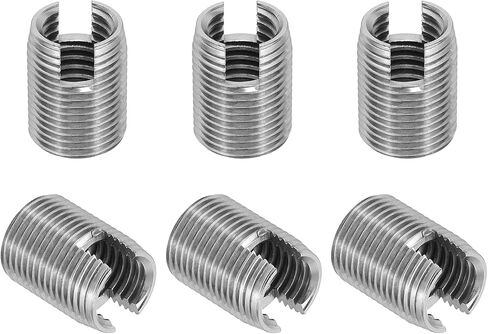 PATIKIL Self-Tapping Threaded Inserts, 6 Pcs M14 x M18 x 24mm 303 Stainless Steel Thread Adapter Reducer Slotted Screw Repair Inserts Nuts Sleeve in Saudi Arabia