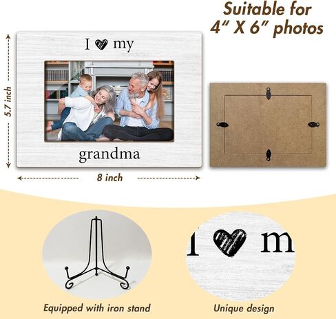 Grandpa Picture Frame Wooden Picture Frames 4x6 - I Love You Grandpa, Wooden Photo Frame With Stand, First Time Grandparent Gifts Grandpa Gifts Display Frame (Vertical) -20 in Saudi Arabia