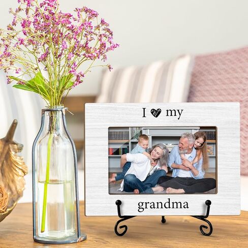 Grandpa Picture Frame Wooden Picture Frames 4x6 - I Love You Grandpa, Wooden Photo Frame With Stand, First Time Grandparent Gifts Grandpa Gifts Display Frame (Vertical) -20 in Saudi Arabia