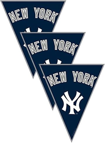 New York Yankees MLB Blue & White Plastic Pennant Banner - 12' (Pack Of 1) - Perfect For Game Day & Baseball Fans in Saudi Arabia