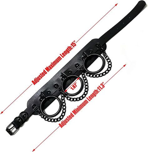 Black Gothic Leather Choker Necklace Adjustable Punk Rock Collar with D-Rings CosplayJewelry Gift in Saudi Arabia