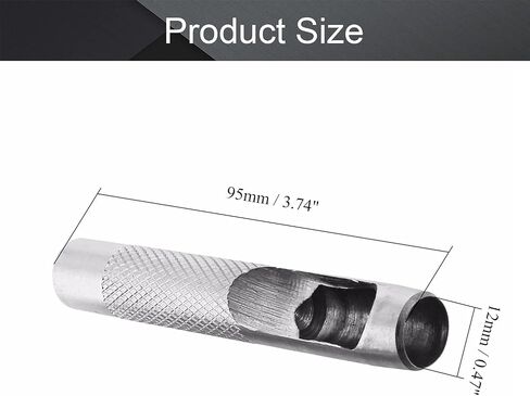 Utoolmart 12mm Round Hollow Punch Leather Craft Punch Tool, Round Carbon Steel Leather Craft Hollow Hole Punch Cutter, 1 Pcs in Saudi Arabia