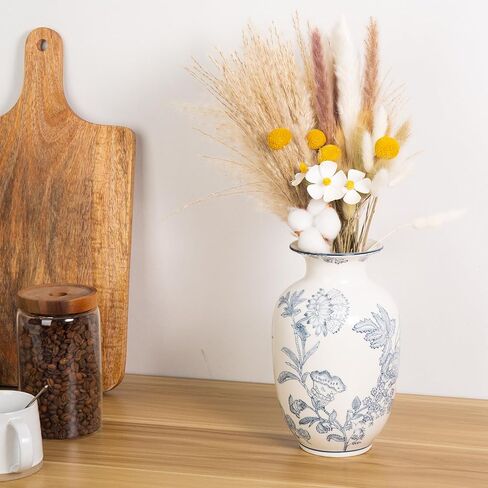 Blue and White Vase for Home Decor, Ceramic Chinoiserie Vase Decor, Porcelain Vases, Flowers in Kuwait