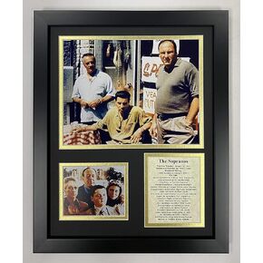 Legends Never Die The Soprano's- American Drama Series About The Mob Collectible | Framed Photo Collage Decor - 12"x15" (16173U) Black