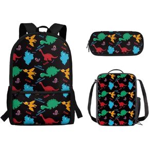 3 in 1 Red Car Backpack Set for Boys Teens Primary School Bookbag Set with Insulated Lunch Bag and Pencil Pouch Back to School Supplies
