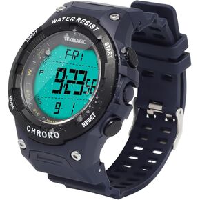 Digital Sports Wristwatch for Swimming and Diving 10 ATM Waterproof with Functions of Alarm Clock, Stopwatch, Chronograph, Countdown, Timer, Dual Time and Calendar, 12 and 24 Hour Format Switchable