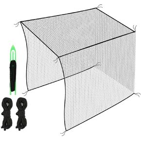 Golf Net,10Feet Golf Practice Net with 12pcs Spring snap and 4pcs Carabiner, Sports Practice Barrier Net, Heavy Duty Ball Netting Golf Hitting Net, DIY Ball Net,Baseball Net and Chipping Net