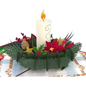Lovepop Christmas Pop-Up Card for Her and Him - 3D Holiday Greeting Cards for Boys, Girls, Men, Women - Stained Glass Biblical Nativity Scene - Blank Note Card & Envelope Included