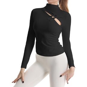 JBT Workout Tops for Women Long Sleeve Chinese Style Athletic Yoga Shirt Lightweight Exercise Shirt Elegant Design