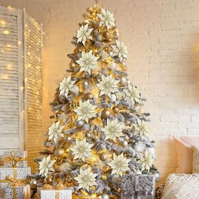 Artificial Christmas Flower Decoration Christmas Tree with Pinecones and Trunk Christmas Wedding DIY Party Holiday Home Decoration(Pale Gold)