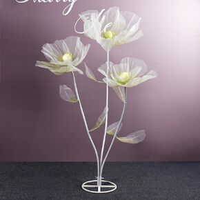 Beamon Aftificial Flower, 5.58ft Giant Poppy Flower Wedding Decorations Artificial Silk Flower Background Decor Spring Wedding Birthday Party Banquet Background Decor, Green