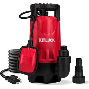 Sump Pump, 1HP 3500GPH Submersible Water Pump with Float Switch, 20ft Rubber Cord, Portable Handle, Sump Pump for Pool Draining, Remove Clean/Dirty Water for Flood Basement, Pond, Tub