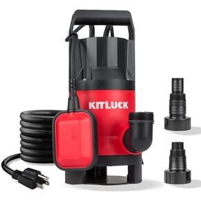 Sump Pump, 1HP 3500GPH Submersible Water Pump with Float Switch, 20ft Rubber Cord, Portable Handle, Sump Pump for Pool Draining, Remove Clean/Dirty Water for Flood Basement, Pond, Tub
