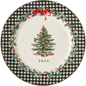 Spode Christmas Tree 8" Porcelain Dinner Plate, 2024 Annual Collector Plate - Holiday Dinnerware & Decorative Plate, Winter Serving for All Parties & Occasions - For Casserole, Appetizers, Brisket in Saudi Arabia