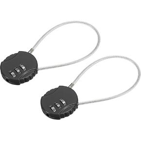 YOKIVE 2 Pcs Small Combination Locks, 3 Digit Baggage Padlocks | Great for Gym Sports Lockers Doors Suitcases (Silver Tone, 7.8-Inch)