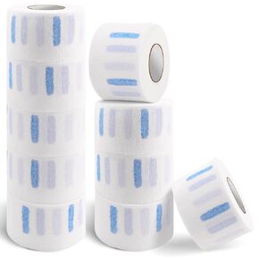 NICEMOVIC 10 Rolls Disposable Barber Paper Neck Strips Bulk Barber Accessories, Professional Barber Supplies Stretchy Paper Neck Strips for Salon Haircut Styling