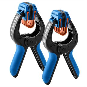 Rockler Bandy Spring Clamps (3-Pair) – Easy Squeeze Bandy Clamps for Thinner Stock, & Delicate Moldings – One-Handed Operation Medium Clamps – Easy to Grip Nylon Hand Clamps w/Fiberglass