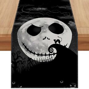 كابوس قبل عيد الميلاد عيد الميلاد مفرش طاولة الهالوين بطول 72 بوصة جاك سكلينجتون سالي زيرو أوجي بوجي ديكورات ومستلزمات الهالوين للمنزل in Kuwait