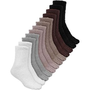 6 Pairs Men Women's Toe Socks Winter Toe Separator Socks Five Toe Socks Warm Fuzzy Toe Socks for Women Men Running, 6 Colors