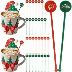 48 قطعة من أعواد حلوى عيد الميلاد البلاستيكية لتحريك المشروبات لكوكتيلات القهوة والشاي والكاكاو مثالية لحفلات عيد الميلاد وحفلات الزفاف وديكورات المشروبات الاحتفالية in Kuwait