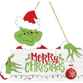 Merry Christmas Decorations Hanging Signs for Holiday Decor Christmas Countdown Wooden Sign Xmas Themed Party Supplies Wall Window Room Kids Family Friends Gift Decoration